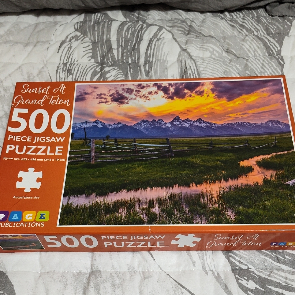 "Sunset at Grand Teton" 500 Piece Jigsaw Puzzle
